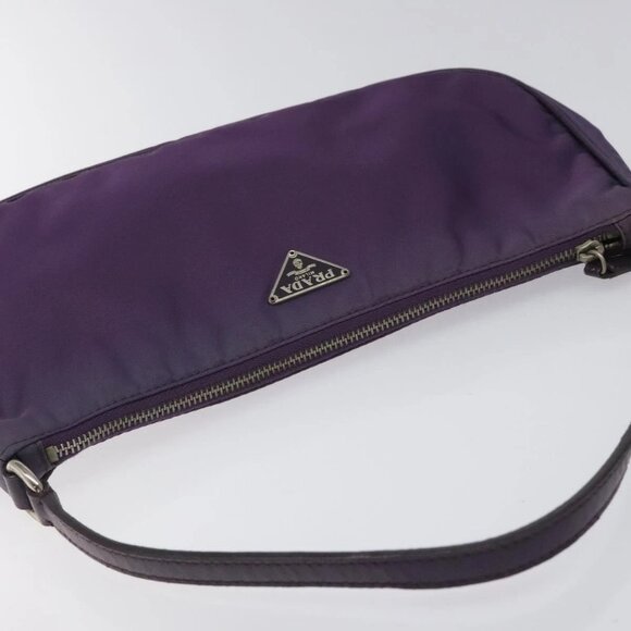 PRADA Accessory Pouch Nylon Purple Silver Auth EC719 - Picture 8 of 16